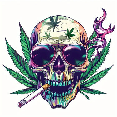 Skull Leaf Iron-on Transfer